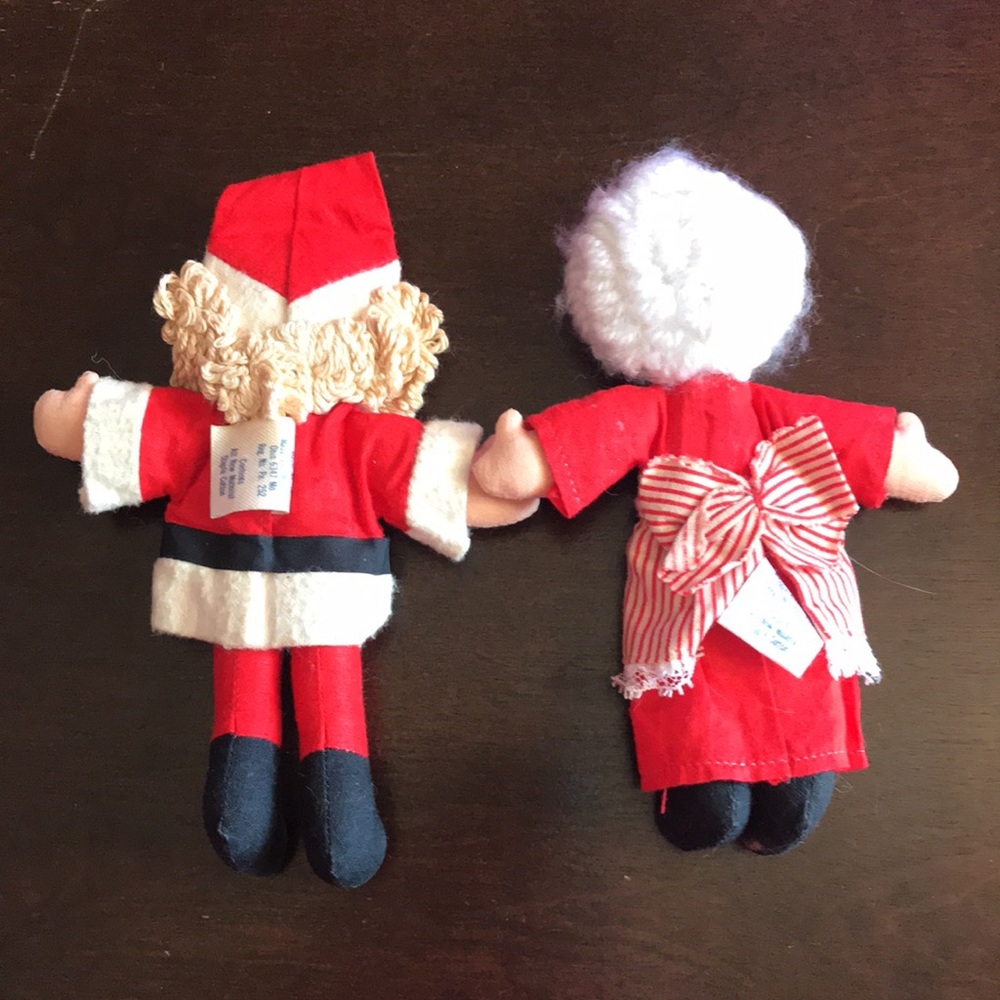 Vintage Hallmark Cards Cloth Mr. Santa Claus and Mrs. Claus Mini Plush Rag Dolls - Picture 2 of 8